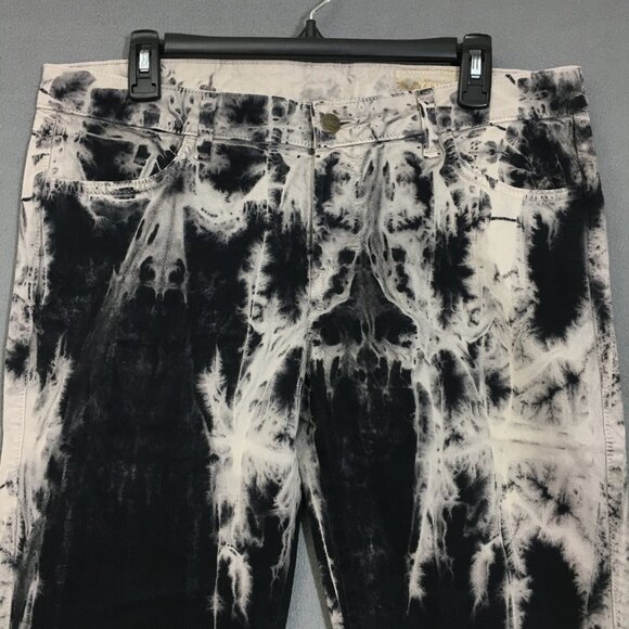 NWT Siwy Jean Womens Hannah Fascination Size 32 Tie Dye Black/Cream Low Rise - Picture 2 of 14